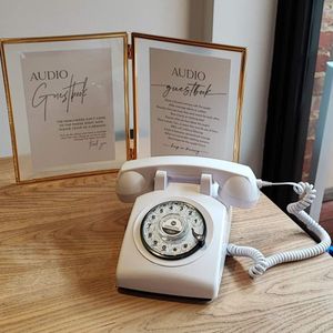 Bröllopsljudgästbok Telefon Audio Gästbok för konfessionell bröllop födelsedagsfest bekännelse meddelande röstmeddelande-vit