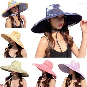 Berretti Trendy Large Brim Basin Hat Summer Fisherman Reversible Bucket Protezione solare All-match Regalo a sorpresa per ragazza