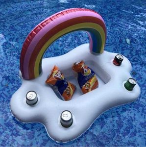 Inflatable Drinking Holders ot Beach Large Pvc air Coaster Round Floating Cans Beer Holder Donuts Beverage Swimming Pool Floating Cup Mat beverages Ice Bucket