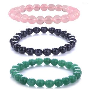 Strand Natural 8mm Gorgeous Semi-Precious Stones Healing Crystal Stretch Mala Beaded Bracelet Unisex For Friends