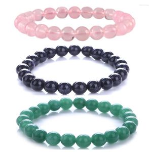 Strand Natural 8mm Splendide pietre semipreziose Healing Crystal Stretch Mala Beaded Bracciale unisex per gli amici