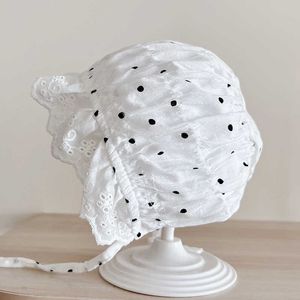 2PCS Hair Accessories Summer Flower Baby Hat Cute Dot Newborn Infant Sun Soft Cotton Up Palace Girl Cap