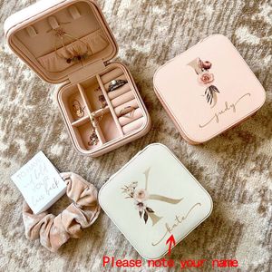 Jewelry Boxes Custom Box Personalized Travel Case for Bridesmaid Jewellery Thank You Gift Mothers Day Birthday 230602