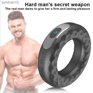 10 Speed ​​Silicone Body Massager Penis Vibrator för män Försena utlösning Erotisk manlig sexleksak Chastity Cock Ring Dildos Vibration L230518