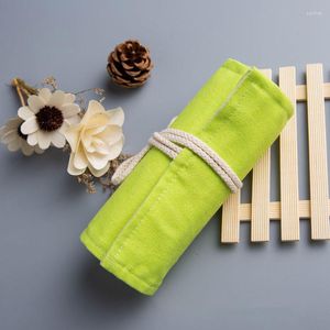 Mini Estojo para Lápis Rolo Verde Cartucho Grande Estojo para Canetas Escolar para Meninas e Meninos Bolsa para Canetas 36/48/72 Buracos Penal Grande Kit de Artigos de Papelaria