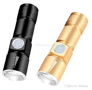 Teleskopische, zoombare Taschenlampen, LED XPE Q5 USB-Ladegerät, Taschenlampen mit 18650-Akku, 3 Modi, wasserdichte Mini-Aluminiumlampe, Alkingline