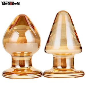 22ss brinquedo sexual massageador 55mm grande plug anal de cristal vagina bola grande pirex vidro anal dildo grânulo pênis falso adulto masturbação para mulheres homens gay 80d7 l230518