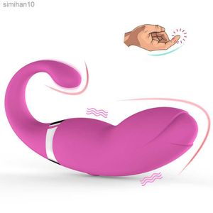 Massaggio G-spot Doppia vibrazione Masturbatore femminile Vibratore Giocattoli del sesso per donna Pompino orale Orgasmo Dildo anale vaginale Adulto L230518