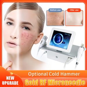 Gold RF Fractional Microneedle Beauty Machine Dispositivo per smagliature Skin Tight Face Lifting Equipment