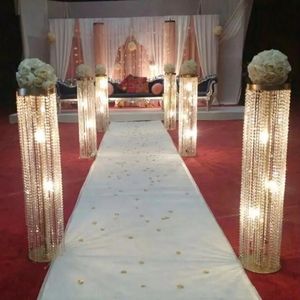 no light no flowers)wholesale silver decorative wedding aisle pillar column flower walkway vase stand for wedding decoration party decoration imake965