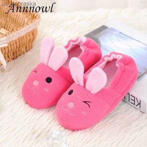 Fashion Toddler Girl Slippers for Baby Loafers Plush Warm Cartoon Rose Bunny Children Home Shoes Little Kid House Footwear Gifts L230518