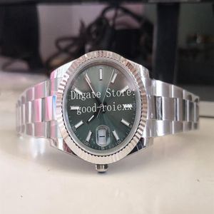 Herrklockor Mint Green Watch Turquoise Blue Pit Pattern Men BP Factory Crystal V2 version 2813 Mekaniskt datum dyk Wimbled232L