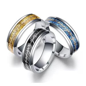 Band Rings The Lord Of Ring Sier Gold Letter Finger Stainless Steel Brave Hope Inspirational Jewelry Women Men Drop Delivery Dhvyp