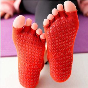 Meias de cinco dedos de algodão femininas Peep toe de 5 dedos Meia esportiva com absorvente de suor de secagem rápida Sem costas invisível Meninas Treino em casa Dança Tornozelo sox com aderência