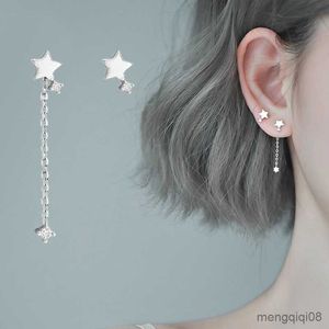 Charm Fashion Jewelry Nappa Asimmetria Star Orecchini pendenti per donna Pendient Silver Color R230603