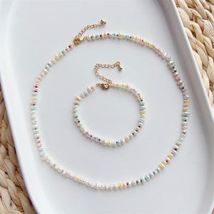 Halsband örhängen set kkbead naturlig pärla y2k tillbehör boho färgglada miyuki läckra armband halsband för kvinnor gåvor smycken