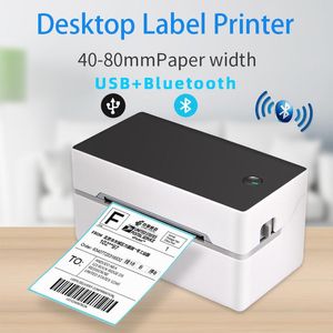 Printers ZHUOYMA High Performance 3inch White Shipping USB Bluetooth Label Thermal Barcode Printer Desktop 80mm print width