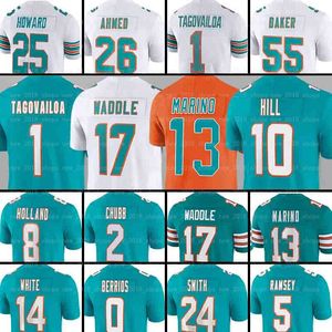 2024 NOWOŚĆ 1 TUA TAGOVAILOA Jerseys Jaylen Waddle Tyreek Hill Miamis Jalen Ramsey Dolphines Braxton Berrios Mike White Salvon Ahmed Cam Smith Jerome Baker Eri Eri