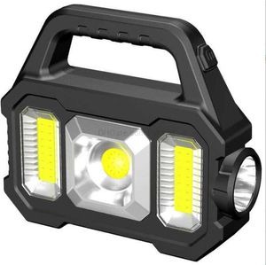 outdoor work light rechargeable handheld led searchlights Super Bright spotlight LED COB flashlight Portable lanterns For Outdoor Camping Hiking Hunting