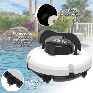 Diving Accessories Cordless Robotic Pool Cleaner Vacuum Swimming Sewage Suction with Dual Motors Self Parking for Flat Ground Pools 230601