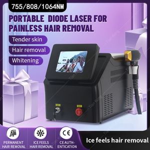 2024 Remoção de cabelo 3 comprimento de onda 1064 808 755nm Laser de diodo permanente indolor CE certificado Máquina de laser de diodo de gelo