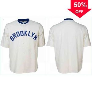 XFLSP GLAA3740 Brooklyn Tip Tops 1914 Home Jersey Любой игрок или номера сшит все сшитые высококачественные бейсбольные майки