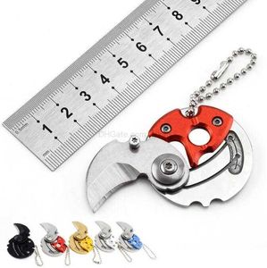 Mini Folding Coin Knife EDC Easy Carry Tool Small Pocket Knife Keychain with Hanging Key Chain Gift Portable multifunctional Survival Outdoor Tools Alkingline