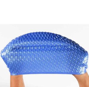 Donna Uomo Impermeabile Flessibile Gel di silicone Orecchio Protezione per capelli lunghi Piscina Cuffia da nuoto Cappello Copricapo protettivo per bambini adulti Accesso per sport acquatici per bambini