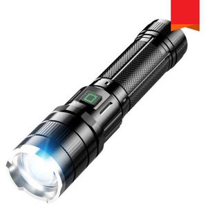 Potente torcia a LED Torcia tattica USB Ricaricabile Linterna Lampada impermeabile Lanterna ultra luminosa Lampada da campeggio per escursioni all'aperto Luci Alkingline