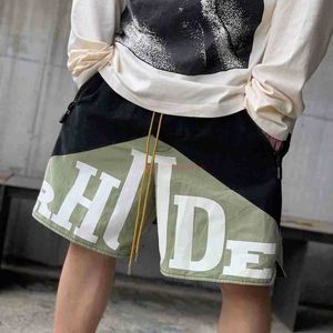 Designer Short Fashion Casual Clothing Beach Shorts Rhude Fitness for Mens Summer New High Street Rgude Basketball Sports Letter Breathable Trendy Br