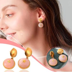 Hoop Earrings Gold Plated Circle Star Dangle For Women Trendy Small