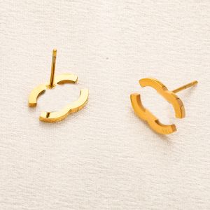Simple Styles Designer Brand Letter Stud Earrings Never Fade 18K Gold Plated Silver Plating Stainless Steel Earring Never Fade Wedding Party Jewelry Accessories