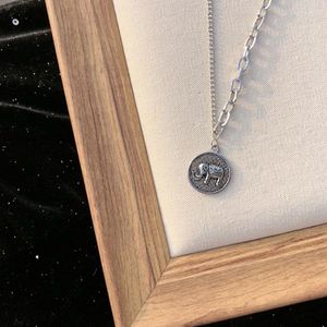 Pendant Necklaces Elephant Made Old Ancient Necklace For Women Punk Hip Hop Cool Girl Wild Korean Clavicle Chain Jewelry Gift