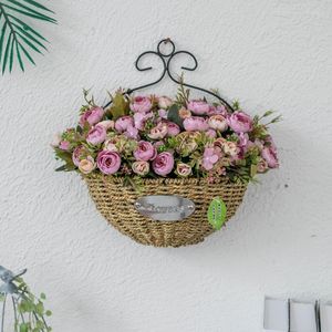 Dekorativa blommor Pink Nordic Rose Peony Dahlia Imitation Flower Event Store Öppningsplats Layoutdekorationer