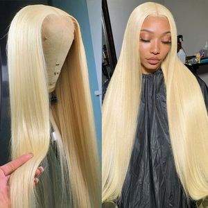 Peruca frontal de renda loira mel reta cabelo humano para mulheres 180 densidade brasileira colorida 30 34 polegadas perucas frontais