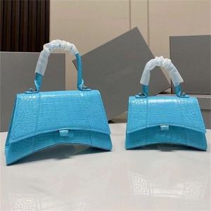 Delicada bolsa de couro ampulheta bolsas de grife bolso traseiro forro de couro liso fino padrão de crocodilo brilhante bolsa de ombro moda bonita E23