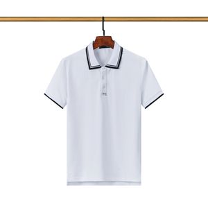 T-shirt da uomo Polo corta Girocollo ricamato e stampato abbigliamento estivo in stile polare con Polo da strada in puro cotone L34V