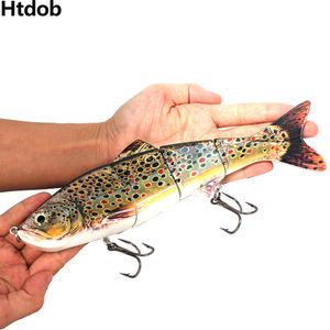 Yemler htdob 25cm 135g çok eklemli yapay yem balıkçılık cazibesi 4 segment batan yüzen yüzme krankbait sert yavaş büyük boyutlu balık 230602