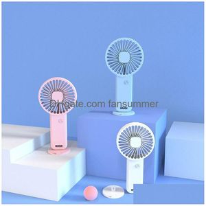 Gadżety USB Handheld Mini Fan Portable Pocket Hand Hold Fan Athargat 3 Speed ​​Personal Desk na studenckie biuro domowe Summer Dhxkr