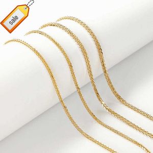 18k Real Gold Chain Necklace Women Jewelry