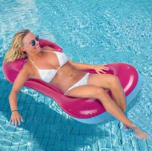 Erwachsene Schwimmbadmatratze schwimmt schwimmende Liegestuhlsitze PVC aufblasbare Wasserhängematte Wasserparty-Schlafmatte Floß Alkingline