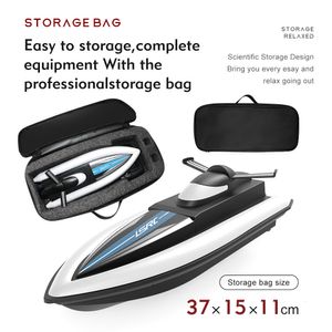 ElectricRC Boats 2.4GHz LSRC-B8 RC Speedboat with Storage Bag Waterproof Double Motor Model Electric Lasing Portable Ship Toys for Boy 230602