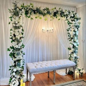 DIY Wedding wedding stage Artificial Rose Flower Row Wall Arrangement Supplies flower arch Arch Backdrop T Stage Decoration imake958