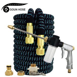 Hoses Garden Hose Set with Expandable Water Injector Magic Sprayer High Pressure Watering Car Wash Gun 230603
