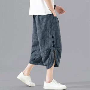 Men's Pants Men's Solid Color Harem In Iced Silk With Button Closure For Casual And Fashionable Look M 1 Tie Foam Star