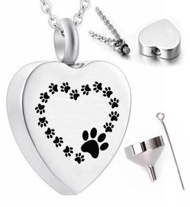 Silver dog paw print cremation jewelry pendant necklaceashes urn necklace memorial pet3810461