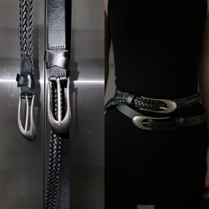 2023SS Irregular Buckle Belt Made Of Old Texture Genuine Leather Knitted Knots Gender Free Fashion Charm Accessories