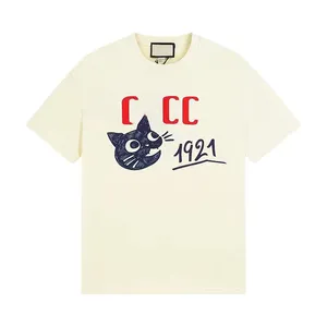 2023 Mężczyzn odzież odzież Męskie T-shirty designerski Tshirt Bawełniany koszulka okrągła szyja 20SS Spring Lato Letter High Trend Lose Trend Męskie ubrania z krótkim rękawem Duży rozmiar 01