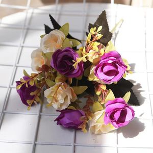 Dekorativa blommor 30 cm rosrosa Silk Bouquet Peony Artificial Diy Bride Wedding Home Decoration