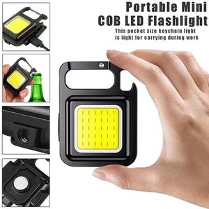 Mini LED Portable KeyChain Flashlight Multifunktion Cob Work Light USB RECHARGABLE Strong Magnet Outdoor Camping Lantern